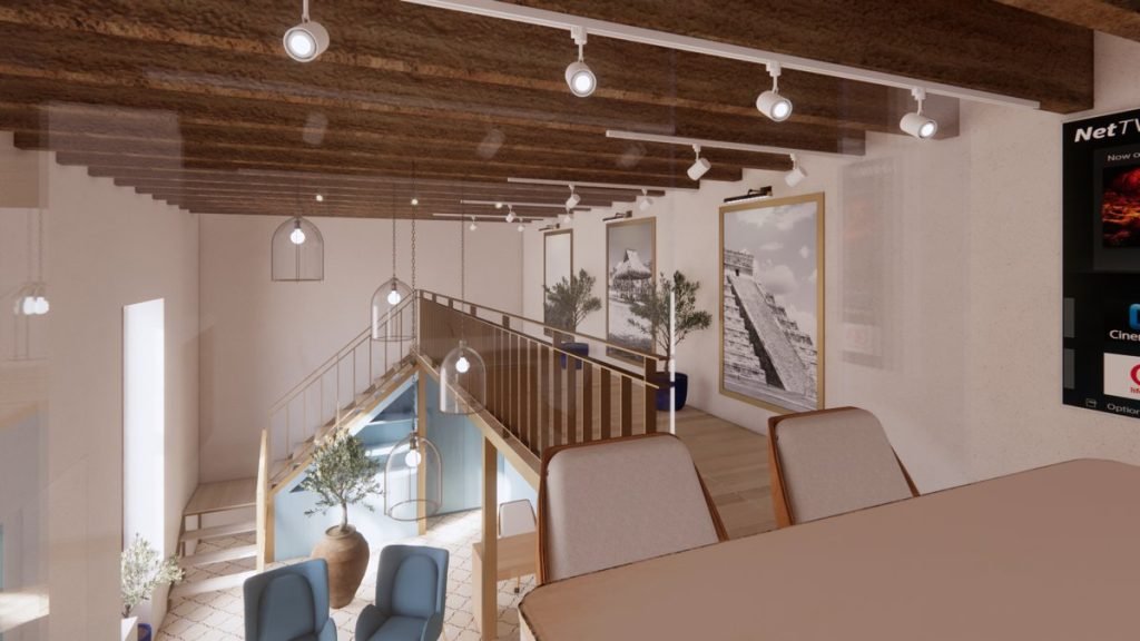 Proyecto de interiorismo comercial en Querétaro por CAI. Diseños arquitectónicos que transforman negocios en espacios funcionales, estéticos y únicos.