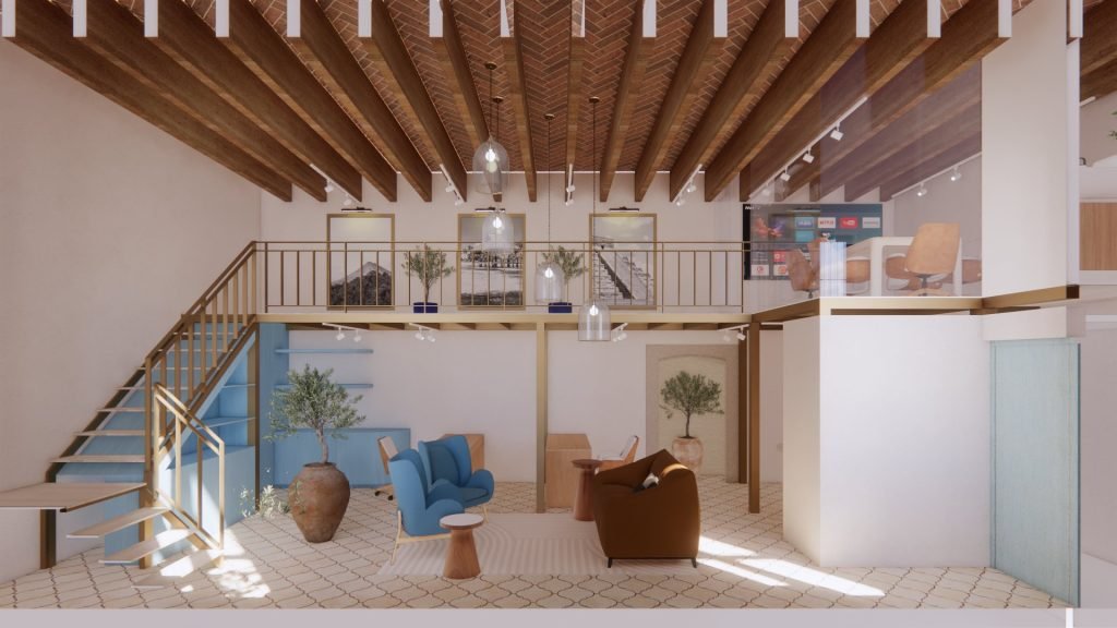 Proyecto de interiorismo comercial en Querétaro por CAI. Diseños arquitectónicos que transforman negocios en espacios funcionales, estéticos y únicos.